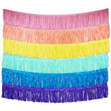 Pastel Rainbow Fringe Tassel Banners 8 Feet x 14 in