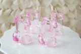 4 Clear Pink Pecker Shot Glasses Plastic Bachelorette Party Penis Shot Glass - le petit pain