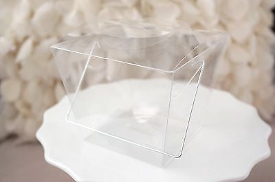 12 Clear Chinese Asian Small Take Out Boxes Favor Cupcake Holder Easy Close Top