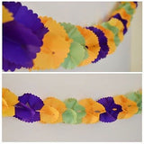 12 Ft Mardi Gras Party Paper Garland Purple Orange Green - le petit pain