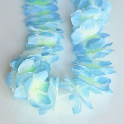 Nani Pua Lei Light Sky Blue Flower Lei Luau Necklace Favor Hula Nautical Beach- Le Petit Pain