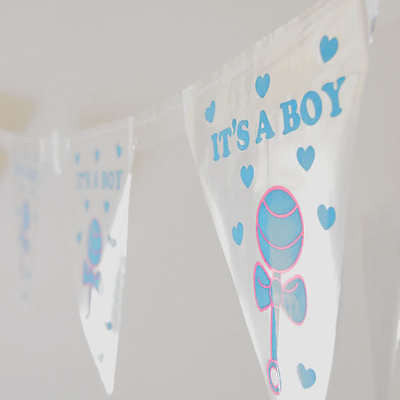 It's a Boy! Flag Banner 12 Ft Baby Birthday Shower Blue Welcome Photo Prop- Le Petit Pain