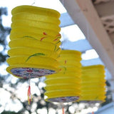 3 Triangle Asian Style Chinese Fan Lanterns Hanging Multi Color - le petit pain