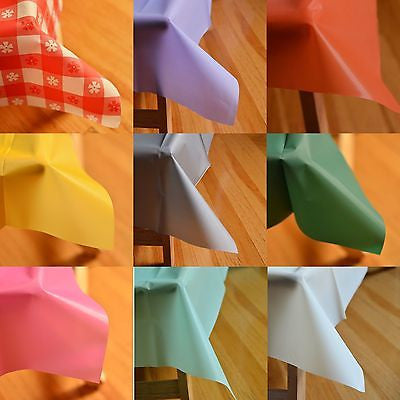 54" x 108" Rectangle Plastic Table Cover Table Cloth Multiple Colors! Durable - le petit pain