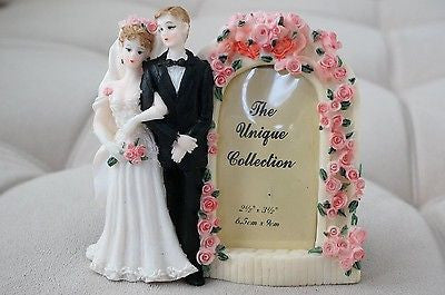 Vintage Bride and Groom Picture Perfect Frame with Rose Arch Photo Favor- Le Petit Pain