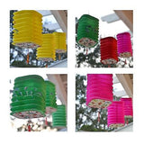 3 Square Asian Style Chinese Fan Lanterns  Hanging Multi Color