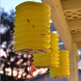 3 Pentagon Asian Style Chinese Fan Lanterns Hanging Multi Color - le petit pain