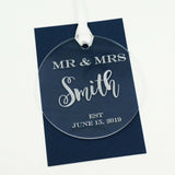 Custom Personalized Mr and Mrs Last Name and Date Acrylic Ornament Christmas Gift