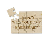 Unique Personalized Wood Jigsaw Puzzle Wedding Will you be my bridesmaid maid of honor flower girl 5x7- Le Petit Pain