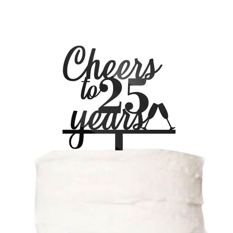 Custom Cheers to Years Cake Topper Wedding Work Anniversary Birthday Cake Topper