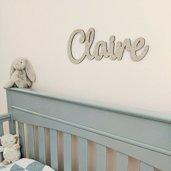 Custom Baby Nursery Name Sign Wooden Baby Sign Hanging Wall Sign Wood 18"- Le Petit Pain