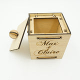 Custom Personalized Couples Names Wood Jewelry Box with Lid Wedding Engagement Industrial Couples Gift