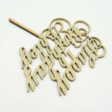 Custom Personalized Name Gold Glitter Happy Birthday Wooden Cake Topper Cursive Calligraphy