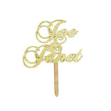 Custom Gold Glitter Wedding Cake Topper Traditional Calligraphy Personalized Name Cake Topper Handmade- Le Petit Pain