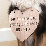Custom Heart Shaped Save The Date Dog Pet Cat Wedding Signage Wooden Sign Laser Engraved Photo Prop Wedding Decoration Accessories- Le Petit Pain