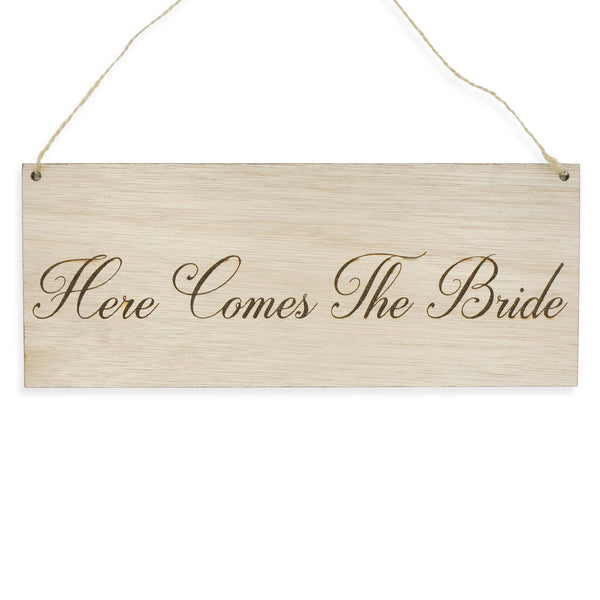 Here Comes the Bride Wedding Signage Wooden Sign for Pets Dogs Children Laser Engraved- Le Petit Pain