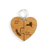 I'll Be Back I'll Be Waiting Personalized Couples Friendship Away Gift Heart Puzzle Key chain