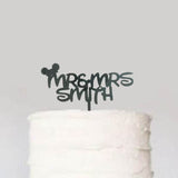 Custom Personalized Mr and Mrs Name Mickey Mouse Ears Wedding Cake Topper Party Decoration- Le Petit Pain