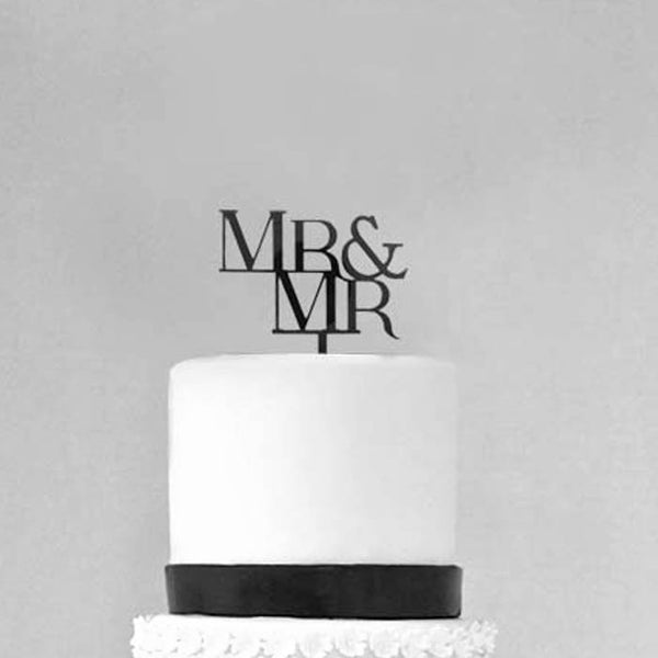Mr and Mr Wedding Cake Topper Groom and Groom Gay Premium Cake Topper- Le Petit Pain