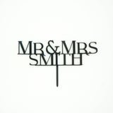 Custom Personalized Mr and Mrs Name Block Letters Modern Wedding Cake Topper- Le Petit Pain