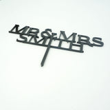 Custom Personalized Mr and Mrs Name Block Letters Modern Wedding Cake Topper- Le Petit Pain