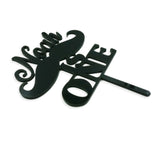Custom Personalized Name Baby Boy First 1st Birthday Mustache Cake Topper Black Acrylic