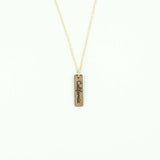 Personalized Custom Dainty Wood Vertical Bar Engraved Name Gold Chain Necklace Unique Gift for Her- Le Petit Pain