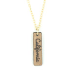 Personalized Custom Dainty Wood Vertical Bar Engraved Name Gold Chain Necklace Unique Gift for Her- Le Petit Pain