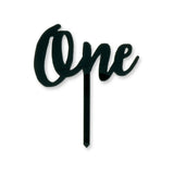 One Cake Topper 1 Year Old Birthday Cake Modern Cursive Smash Cake Topper
