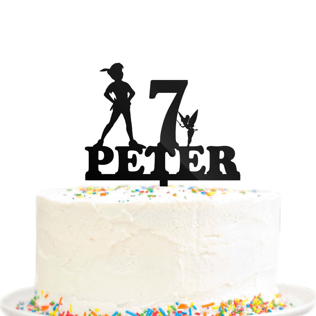 Peter Pan Tinkerbell Custom Personalized Birthday Cake topper Black Ac – Le  Petit Pain