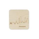 Custom Wood City Coasters Seattle San Francisco Los Angeles Philadelphia New York Set of 4 Artisan Designed Laser Cut - Mix and Match- Le Petit Pain