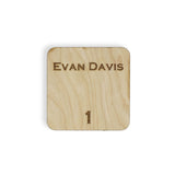 Personalized Escort Card Table Number Wooden Coasters with Miniature Beer Mug Set of 4