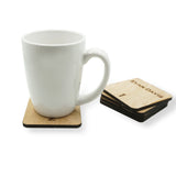 Personalized Escort Card Table Number Wooden Coasters with Miniature Beer Mug Set of 4