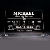 Custom Personalized Baby Birth Announcement Plaque with Base Name Date Weight- Le Petit Pain