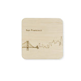 Custom Wood City Coasters Seattle San Francisco Los Angeles Philadelphia New York Set of 4 Artisan Designed Laser Cut - Mix and Match- Le Petit Pain