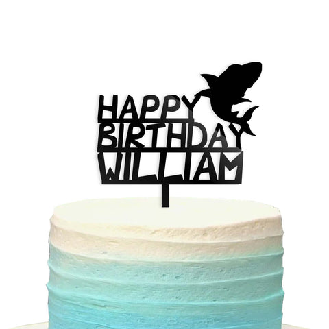 Custom Personalized Name Baby Shark Doo Happy Birthday Cake Topper