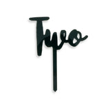 Two Cake Topper 2 Year Old Birthday Cake Modern Cursive Smash Cake Topper