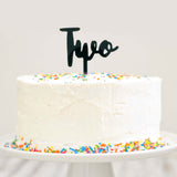 Two Cake Topper 2 Year Old Birthday Cake Modern Cursive Smash Cake Topper