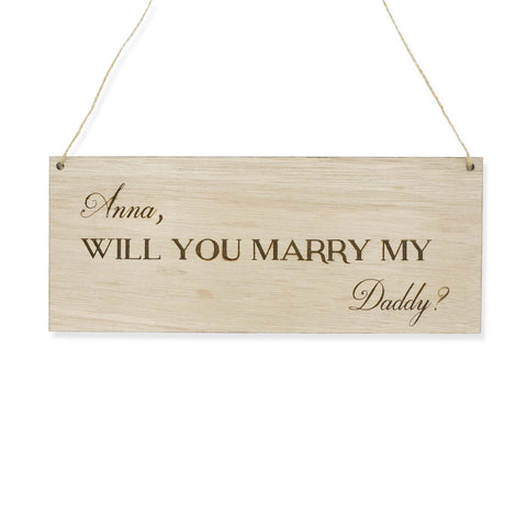 Custom Will You Marry My Daddy Wedding Proposal Signage Wooden Sign for Pets Dogs Children Photo Prop- Le Petit Pain