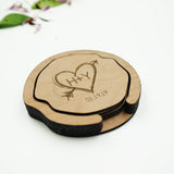 Trunk In Love Custom Personalized Name Initials and Date Coaster Set in Holder